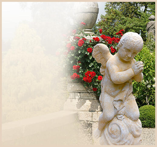 Rafael - Betender Engel aus Stein für den Garten
