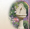 Standbrunnen Romantico: Wandbrunnen aus Muschelkalk