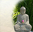 Bronze Buddha Garten Teratei: Budda Figur im Lotussitz
