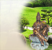 Buddha Büsten Guan Yin: Buddhafigur aus Bronze