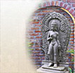 Bronze Buddha Garten Gambar: Ein Steinrelief mit Buddha Motiv