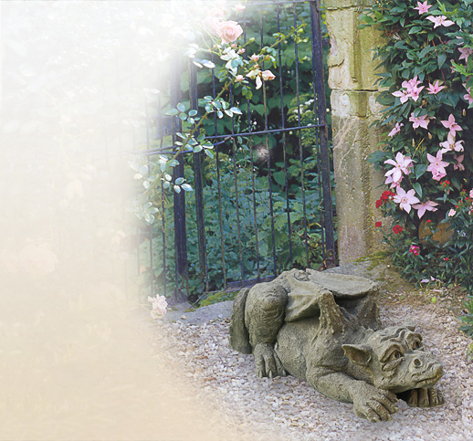 Drachen Steinfigur Steinskulptur Gartenfigur
