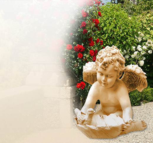 Engelfigur mit Vogeltränke für den Garten aus Steinguss - Online kaufen