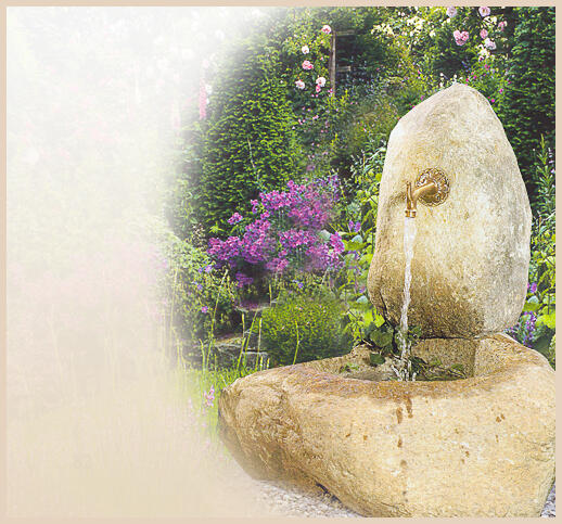 Montagna - Ein Gartenbrunnen mit Granit Findling