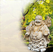 Buddha Skulptur Vairocana: Lachender Buddha als Steindeko