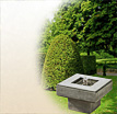 Steinbrunnen für den Garten Fontana: Kleiner Springbrunnen mit Pumpe