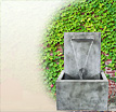 Kleiner Deko Brunnen Fascio: Moderner Wandbrunnen aus edlem Zinkblech