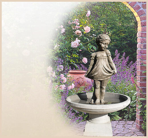 Cinderella - Springbrunnen mit Steinfigur