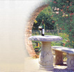 Sizilia - Klassische Steintische | Gartenbank aus Stein