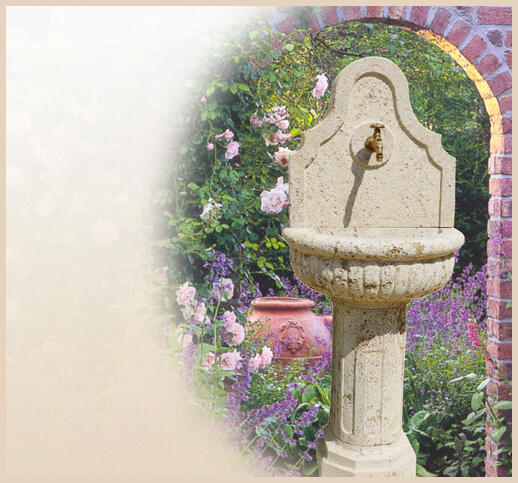 Romantico - Wandbrunnen aus Muschelkalk