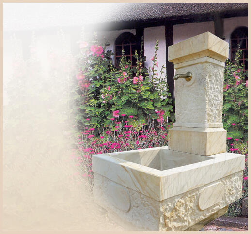 Classico - Ein Gartenspringbrunnen aus Sandstein