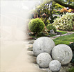 Gartenfiguren aus Stein Batu Bola: Kugeln aus Granit