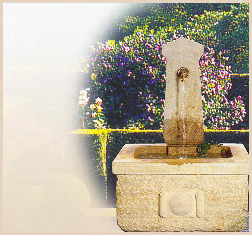 La Village - Sandsteinbrunnen mit Umlaufpume fr den Garten